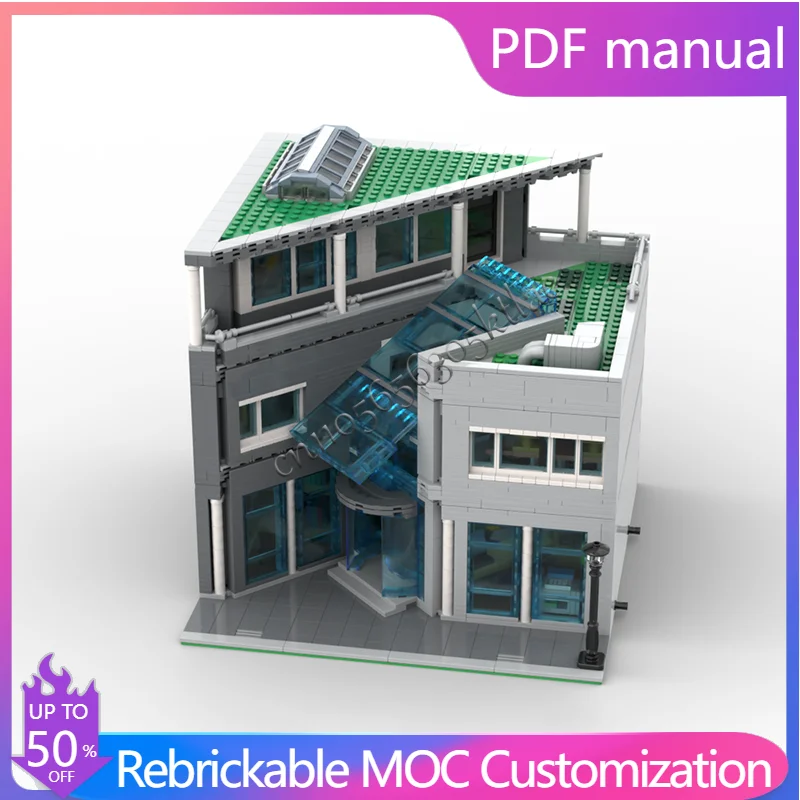 

3082 шт., городская современная библиотека, модульный строительный блок, модель креативной архитектуры, дисплей, игрушки для детей, сборка, подарки на день рождения