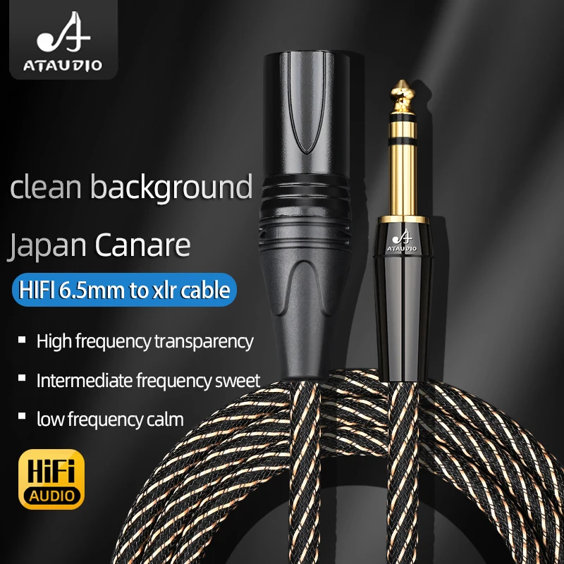 Cabo de áudio hifi 6.5mm para xlr, alta qualidade 4n ofc canare duplo 6.35mm trs para xlr duplo 3 pinos para amplificador misturador alto-falante