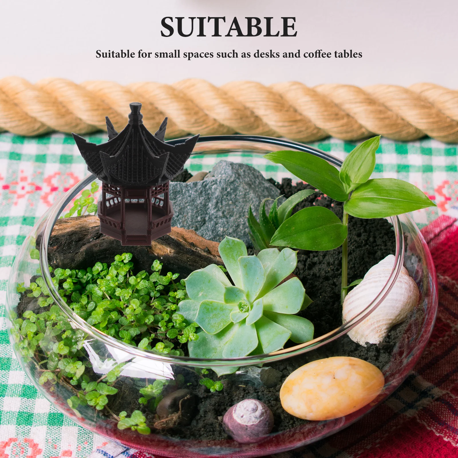 

Mini Pagoda Miniature Landscape Decoration Traditional Chinese Pavilion Bonsai Garden Ornament Aquarium Ornament Courtyard
