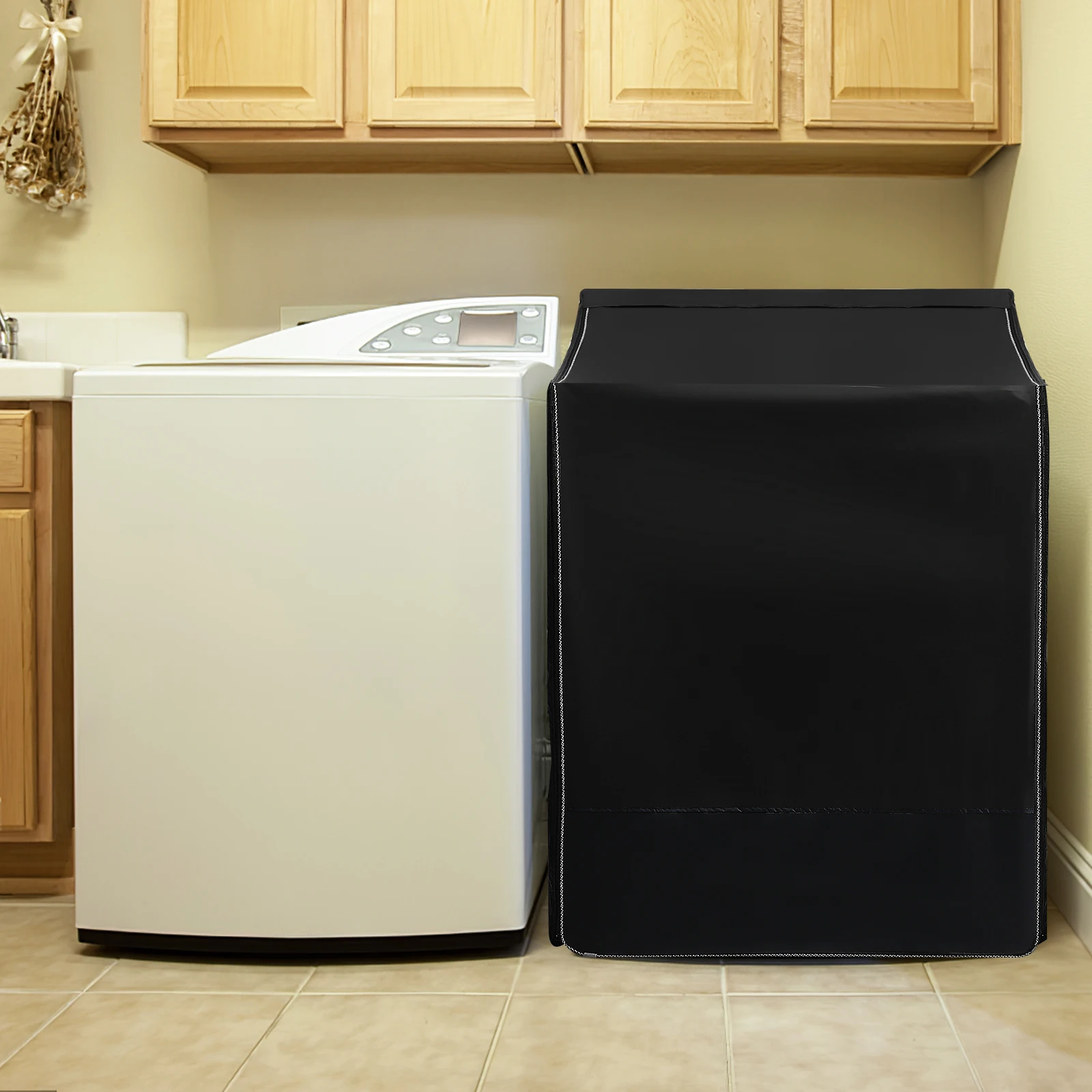 

Washer and Dryer Cover Universal Fit High Density Fabric Machine Protector Against Dirt Moisture Wind for Home Use