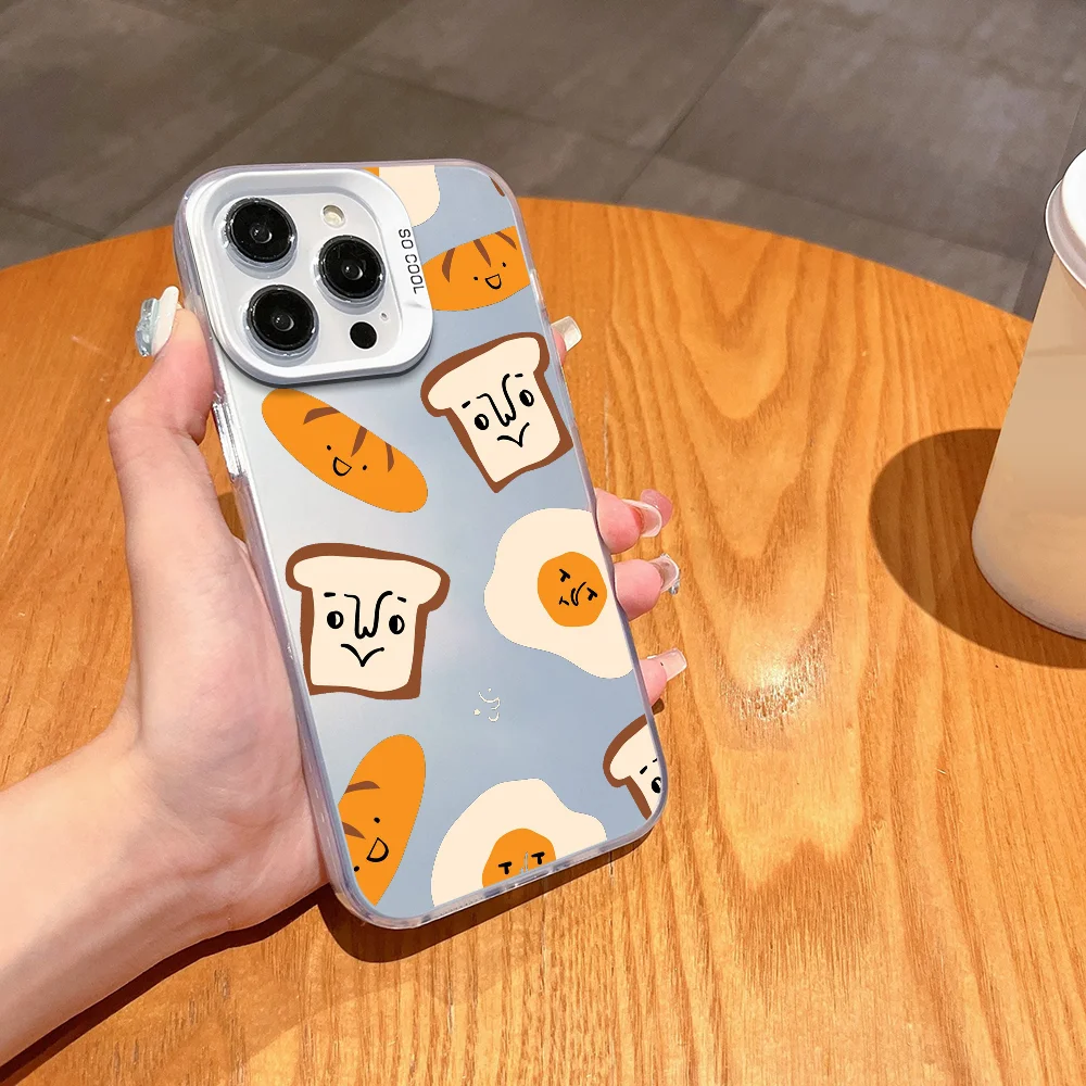 B-Bread Thief phone case FUNDA for iPhone 12 11 13 14 15 16 17Max Pro Plus Mini Electroplated Silver lMDaser Color Cover