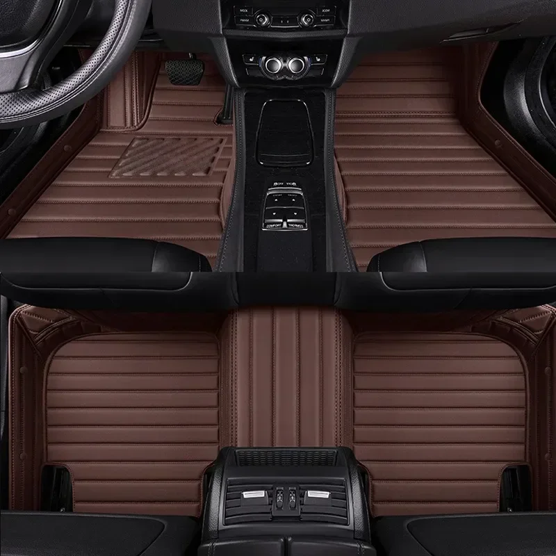 Stripe Style Car Floor Mats for Mitsubishi ASX RVR 2013-2023 Eclipse Cross 2021-2023 Lancer Car Accessories Artificial Leather