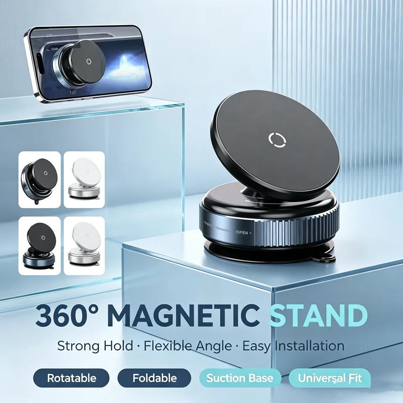 Upgraded vacuum magnetic car phone holder 360 enhanced 96-pound super sucker phone holder
