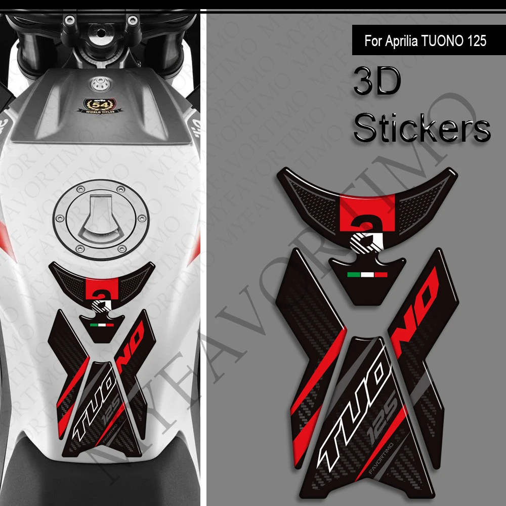 

Motorcycle For Aprilia TUONO 125 Tank Pad TankPad 3D Bike Cap Grips Gas Fuel Kit Knee Stickers Decals Protection