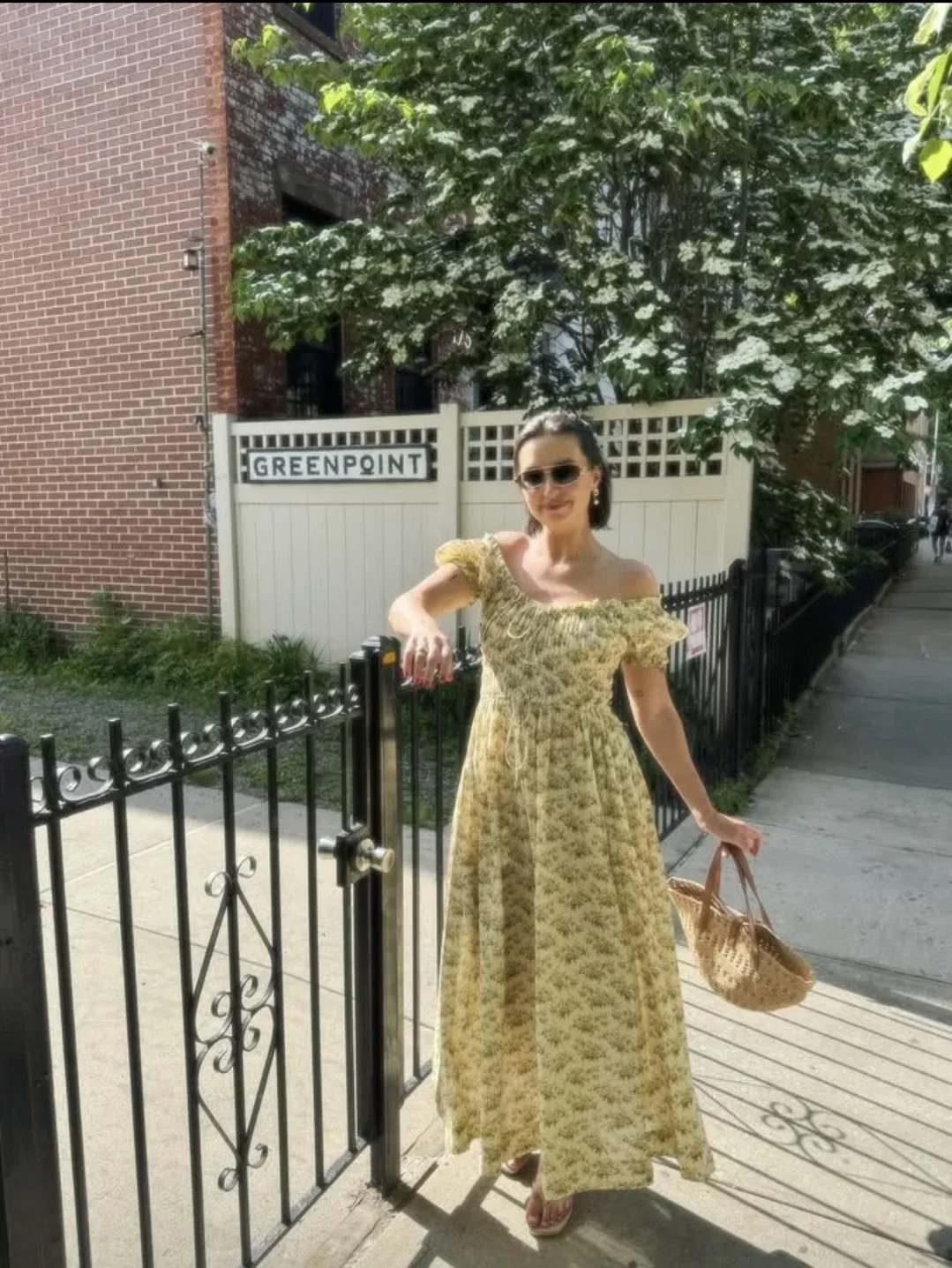 

Women Flower Print Long Dress 2025 New Round Neck Puff Sleeve Elastic Waist Casual Loose Cotton Robe