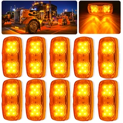 Trailer LED Clearance Lights Double Bullseye 12 LED Side Marker Light Indicator Surface Mount Taillights for Truck RV Camper