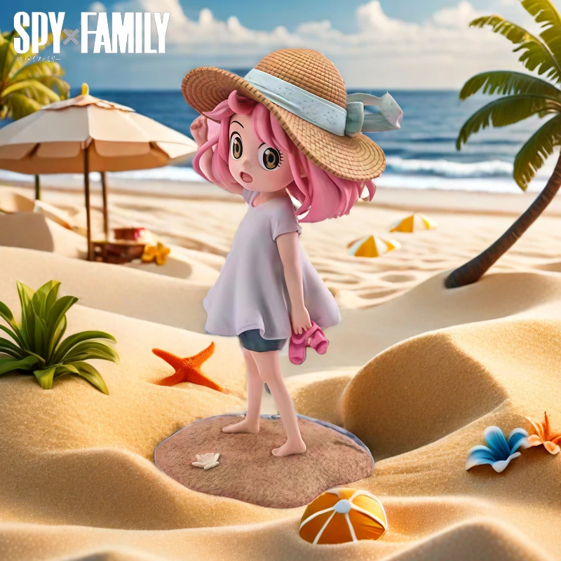 

SPY X FAMILY Anya Forger Beach Stroll Kawaii Anime Girl Action Figure Pvc Model Figurine Desktop Ornaments Children's Toy Gifts