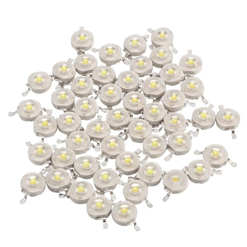 50Pcs 1W Diode High Power Cool White Led Beads 1 Watt Lamp Chip 3V-3.4V