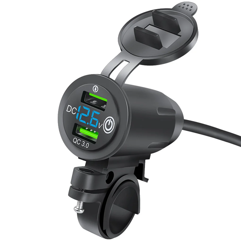 PC Motorbike Power Outlet Anti-corrosive Stylish Charging Adapter Voltmeter