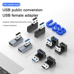 90 Degree USB 3.0 Male to Female Right Angle Extension Adapter USB Upward Elbow Adapter 10Gbps For Laptop PC Connector Converte
