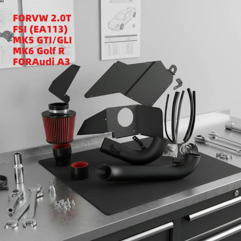 

Master Fabricated FORVW 2.0T FSI (EA113) MK5 GTI/GLI MK6 Golf R FORAudi A3 Cold Air Intake Kit Carbon Fiber Composite 2012-2013