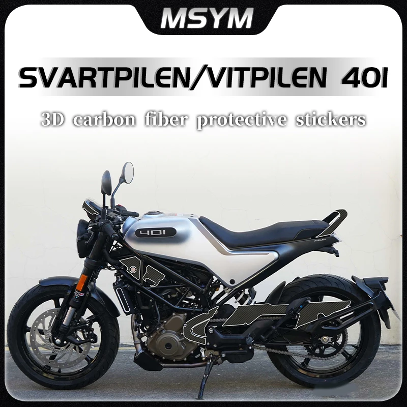 

For Husqvarna Svartpilen401 SVARTPILEN 401 VITPILEN 401 Vitpilen401 3D carbon fiber protective sticker modification accessories