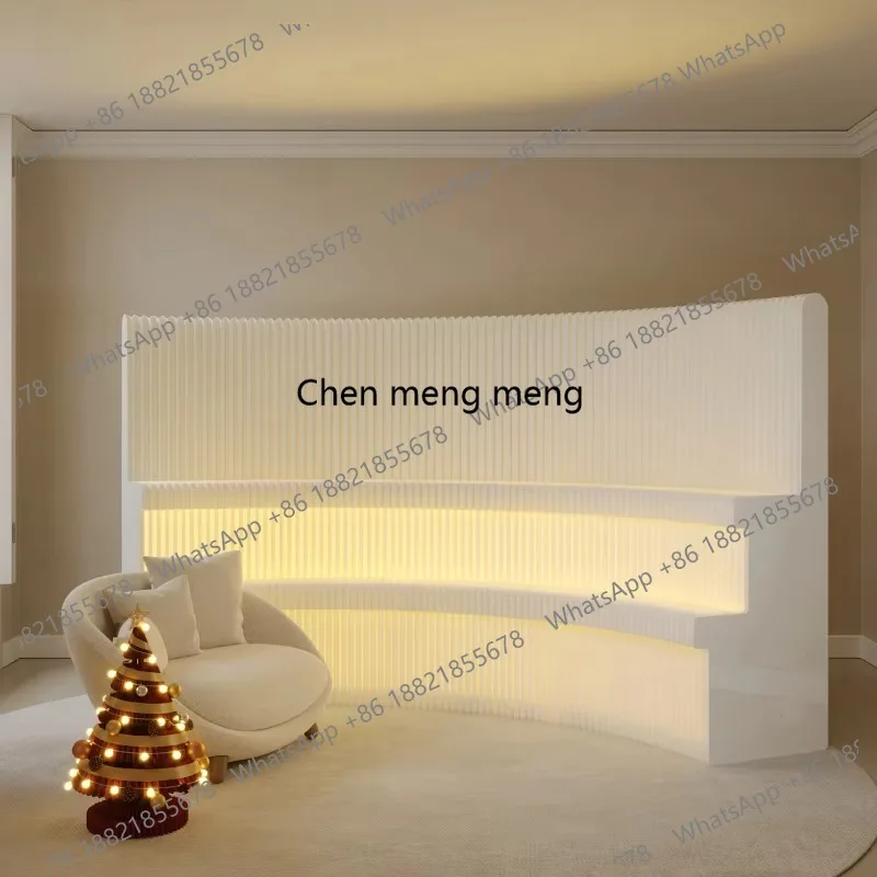 Customized Portable Partition Wall for Paper and Event Displays Featuring Honeycomb Design with Light