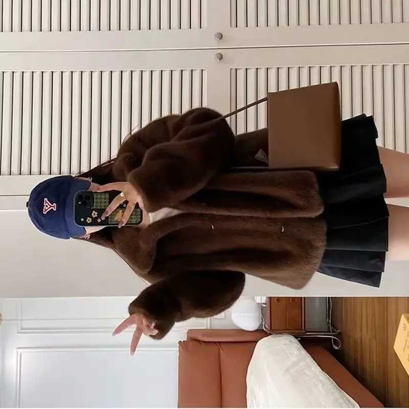 

Осень-зима, новая меховая куртка, модное короткое норковое пальто, высококачественная норковая куртка, женское темпераментное пальто Mao Mao, женские топы