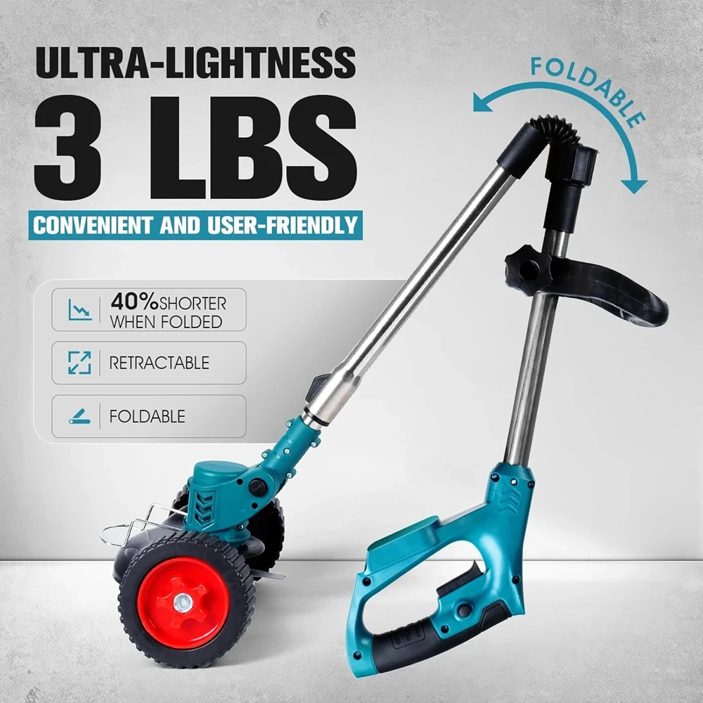 1850W Foldable Electric Lawn Mower Cordless Electric Grass Trimmer Adjustable Handheld Garden Grass Cutting Trimmer NO Battery