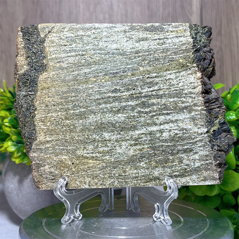 Crystal Natural Copper Ore Green Tourmaline Specimen Slab Healing Gemstone Mineral Decoration Energy Room Gift Home+Stand
