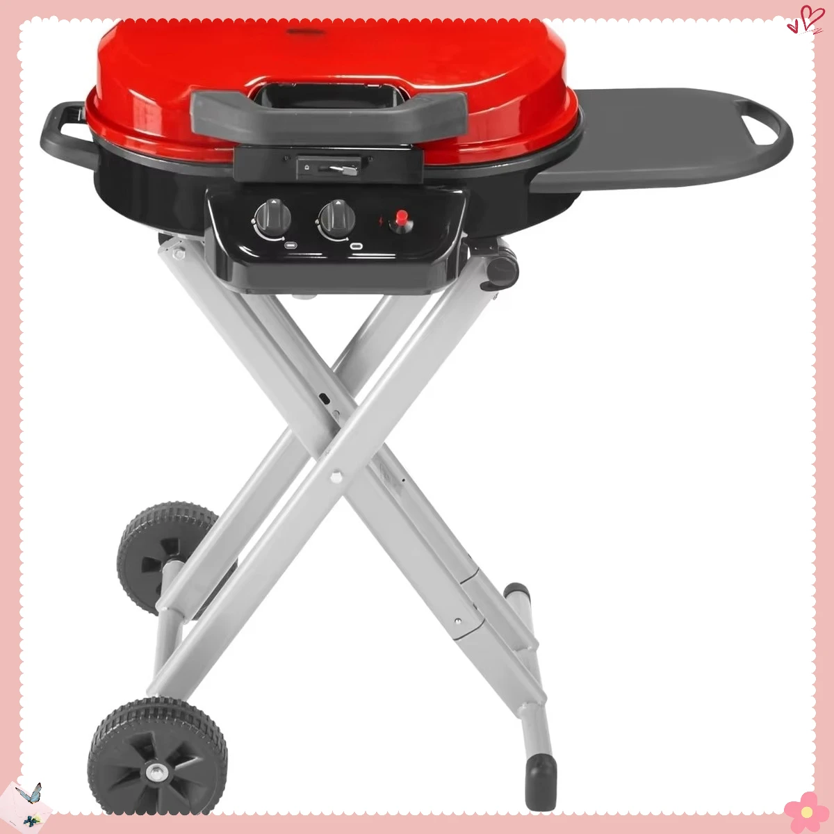 

Портативный газовый гриль с 2 конфорками: высокий нагрев 11 000 БТЕ, безымянное зажигание для кемпинга/задних дверей/фургона