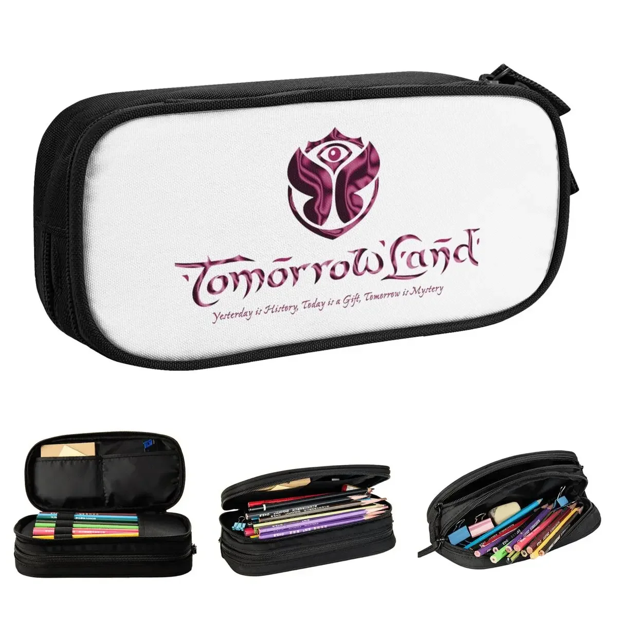 Tomorrowlands Electronic Dance Pencil Cases Creative Music Pen Box Bag Girl Boy Big Capacity School Supplies Gifts Pencilcases