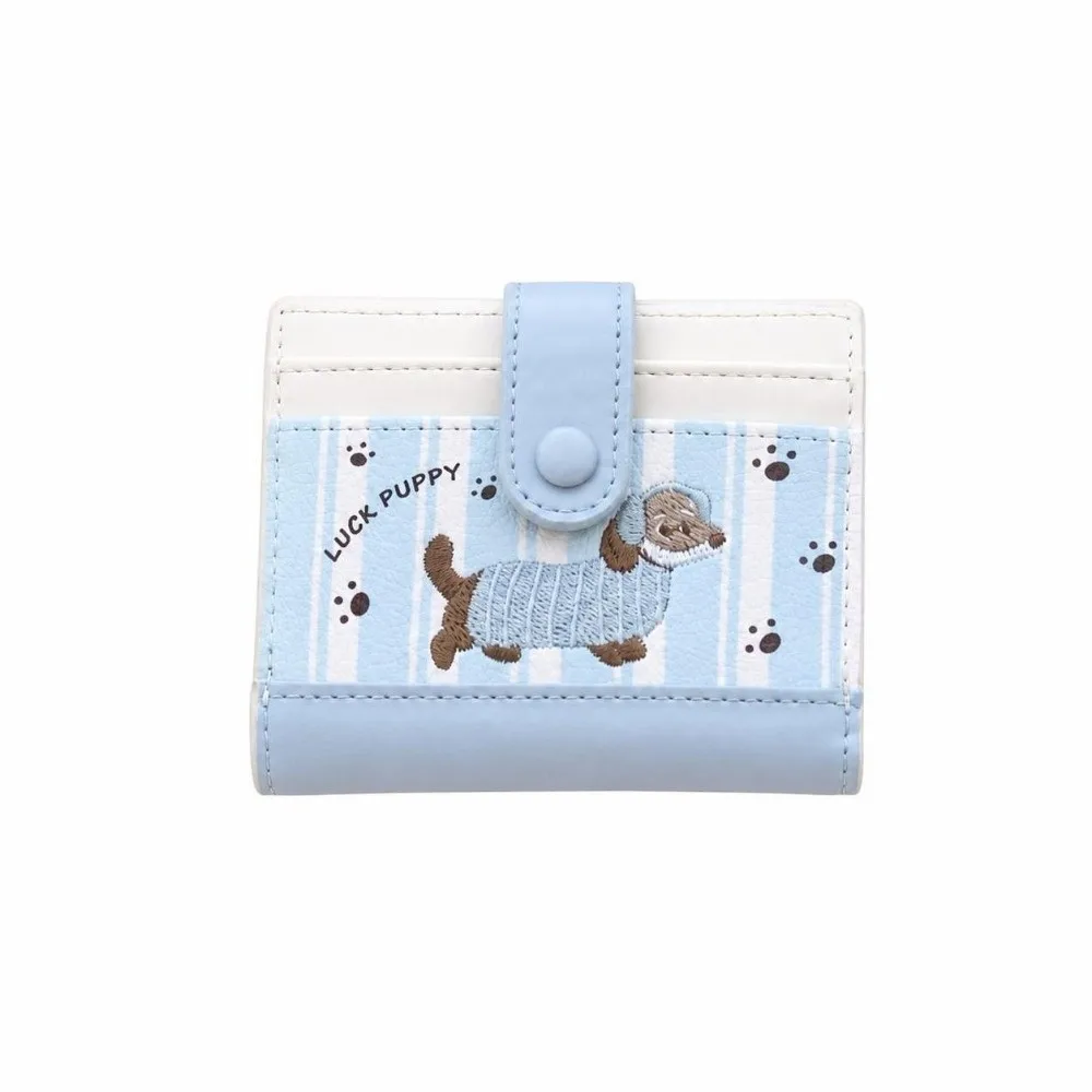 Ins Dachshund Printing Short Wallet Dopamine Color Zipper Card Bag Cartoon Dog PU Coin Purse Women Girl