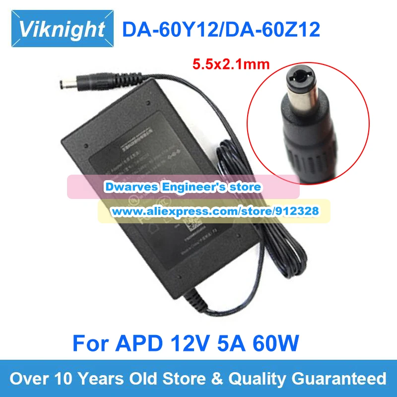 Genuine 12V 5A 60W AC Adapter DA-60Y12 Charger For APD DA-60Z12 Y1926NBD Laptop Power Supply 5.5x2.1mm