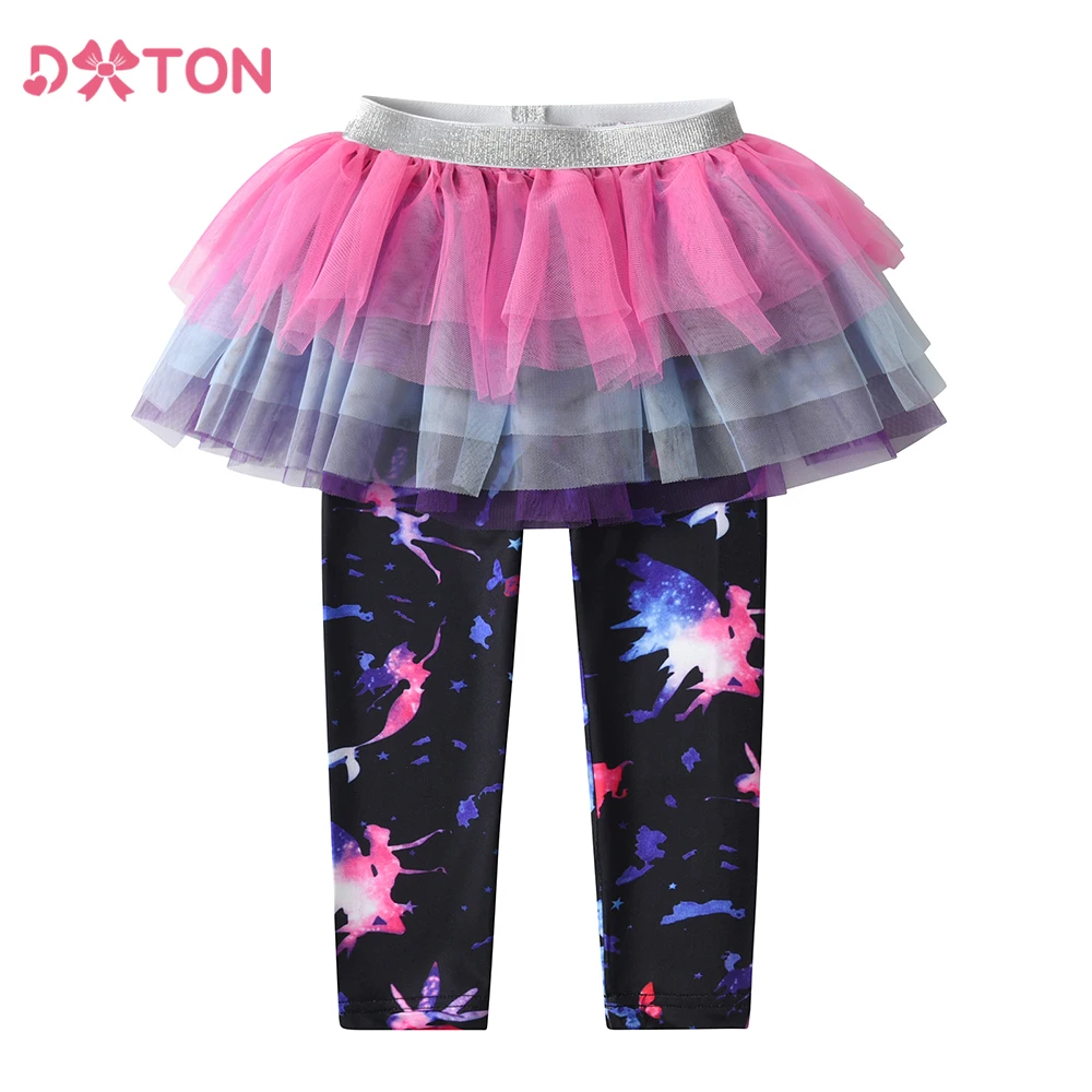 DXTON New Girls Princess Skirt Leggings Spring Summer Children Tutu Skirt with Pants Skinny Trousers Unicorn Kids Girls Clothing