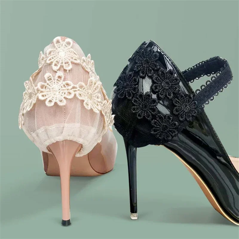أربطة أحذية عالية الكعب من الدانتيل مضادة للانزلاق بدون أربطة إكسسوارات عقد أربطة أحذية نسائية حزمة مضادة للفضفاضة أربطة أحذية كسول