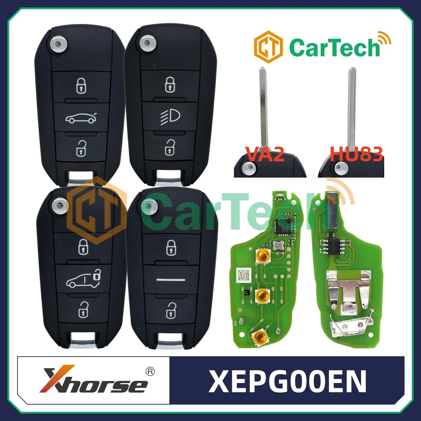 

Xhorse XEPG00EN with XT27B Super Chip Super Remote for Peugeot Citroen with Key Shell