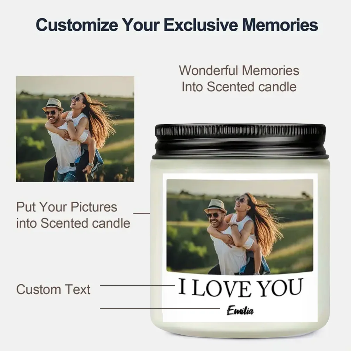 

1pc-6oz Customized personalized scented candles with photos are excellent gifts for Mother's Day, birthday parties, and weddings