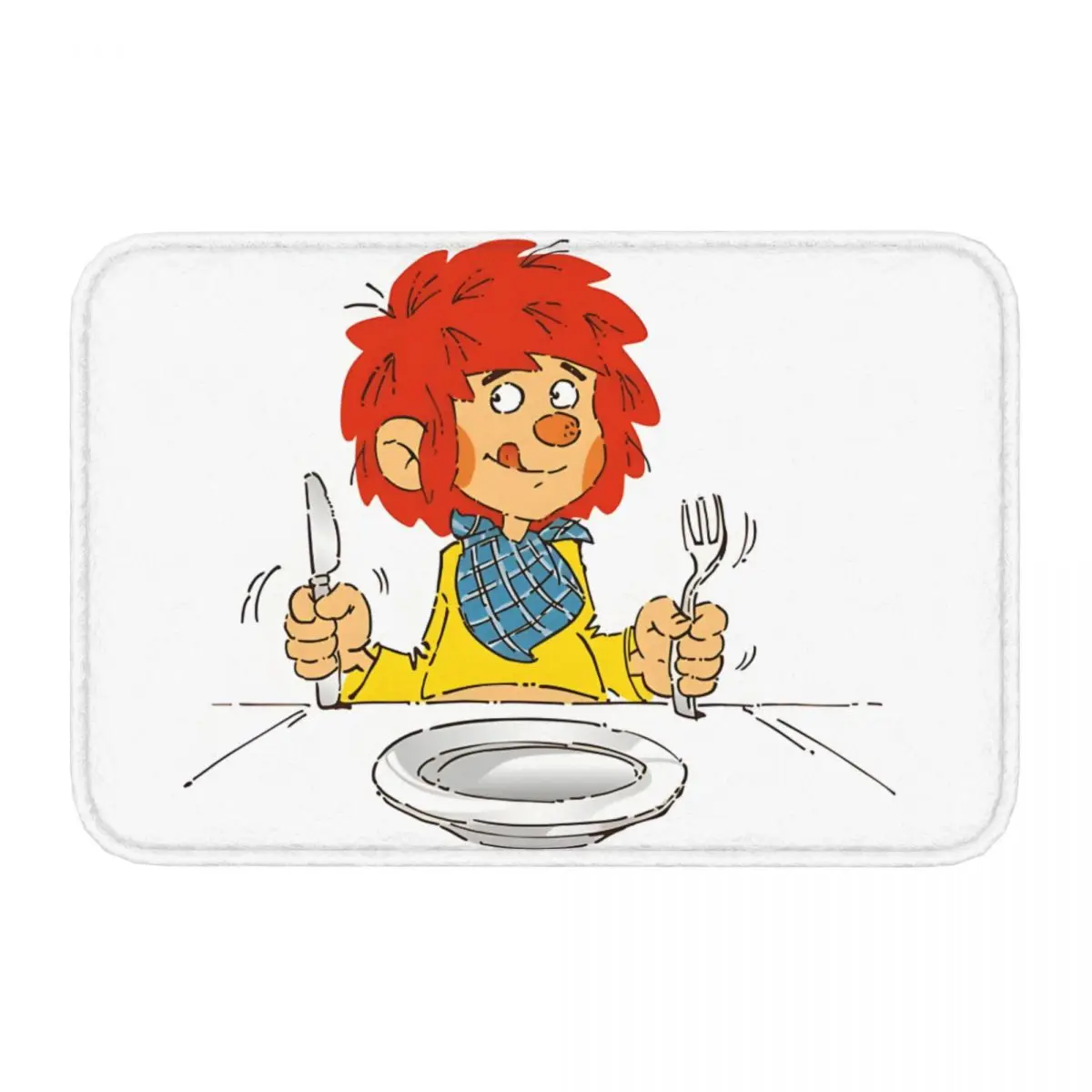 Red Haired Fairy Pumuckl Bathroom Mat Pumuckl Meal Time Doormat Kitchen Carpet Balcony Rug Home Decoration