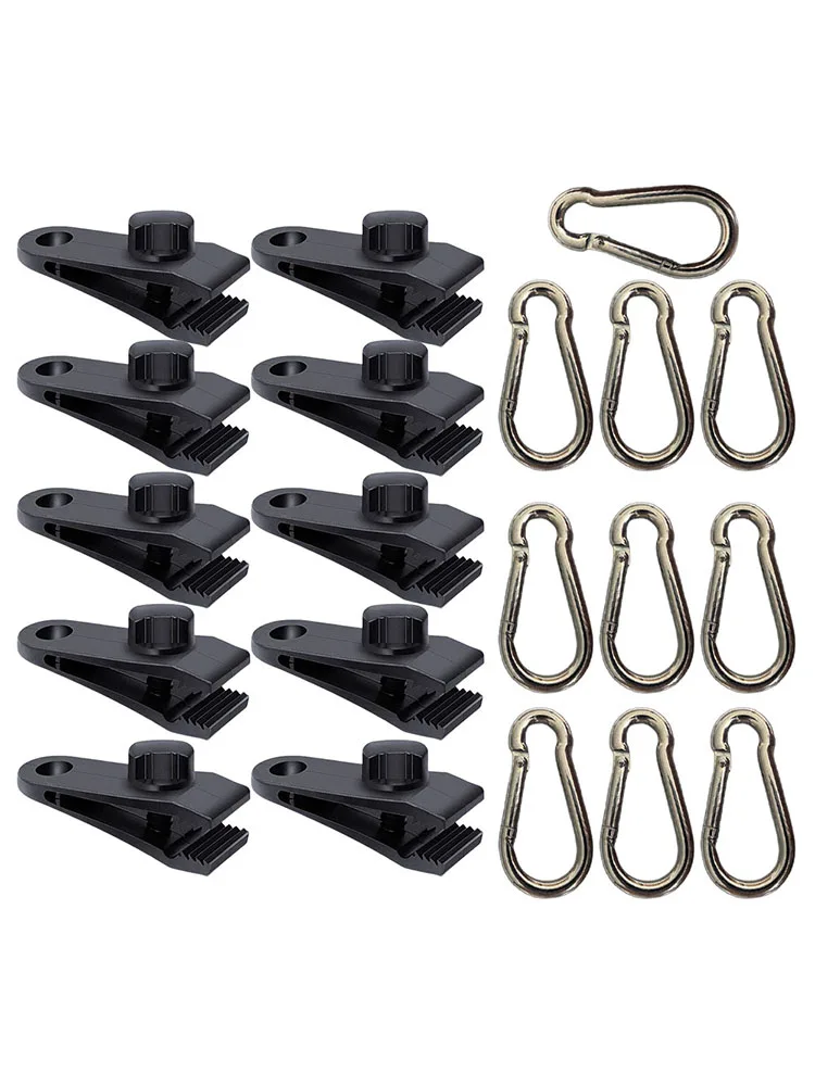 Plane Clips mit Karabiner Heavy Duty Lock Grip Rändelschraube Camp Zelt Klemme Clip für Markisen Outdoor Camping Auto Abdeckungen Schnalle