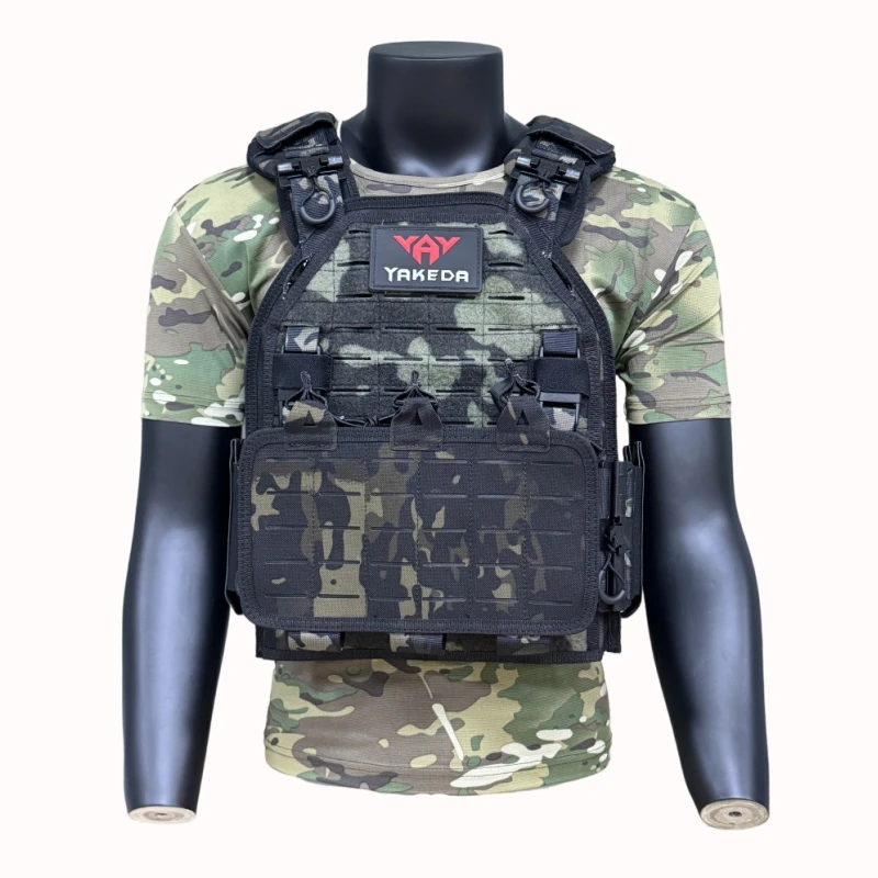 YAKEDA Tactical Vest 6094 Fast detachable light laser cut outdoor hunting black gear carry vest of high quality