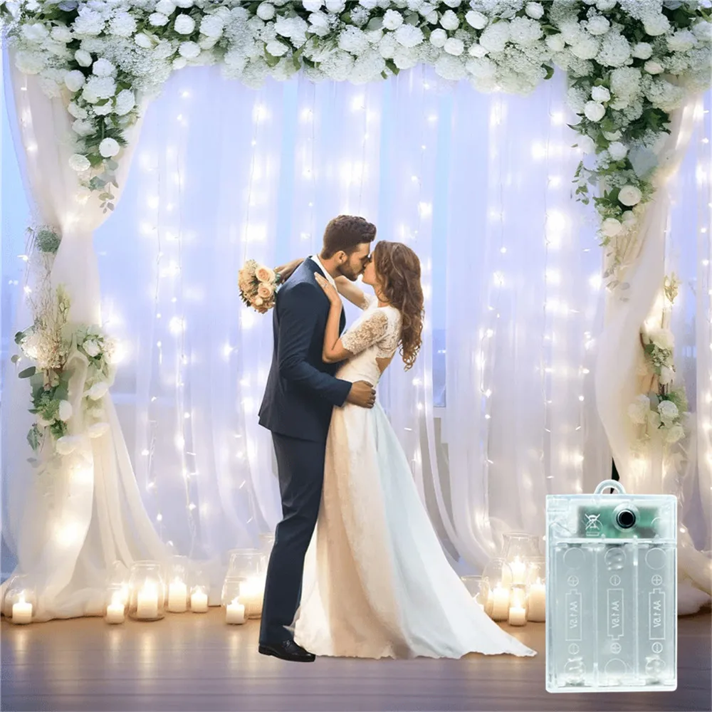 

Гирлянда-штора на батарейках (3/6 м) для Дня святого Валентина, декор для дома, Рамадан, Ид Мубарак, свадьба, день рождения