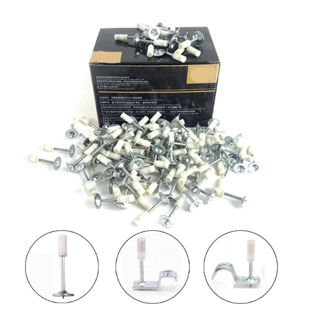 

50/100/200pcs Rivet Gun Parts Nails Manual Steel Nails Wall Fastening Cable Duct Fixing Slotting Device Power Tool Accessories