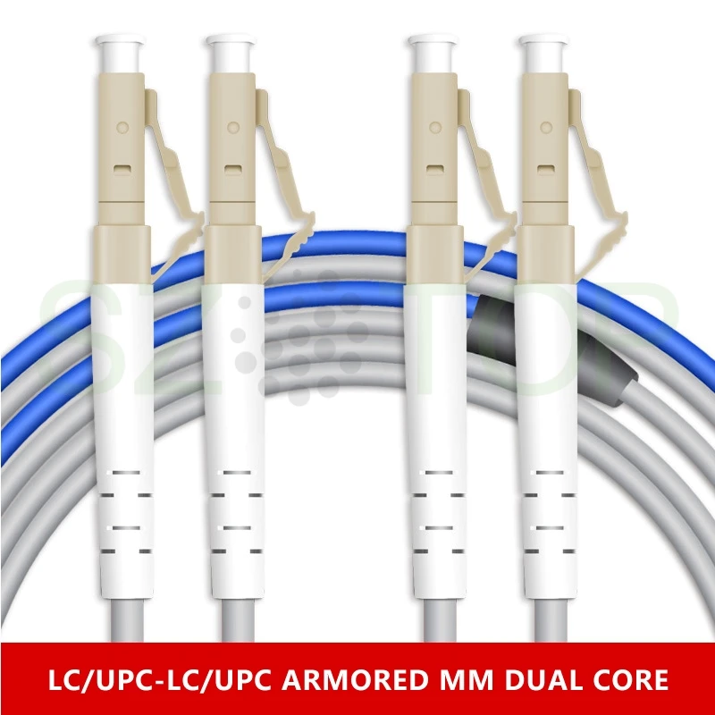 10M Armored Patchcord MM DX OM2 Duplex Multimode Fiber Patch cord LC SC FC ST UPC APC Patch Cord Fiber Optic Pigtail customized