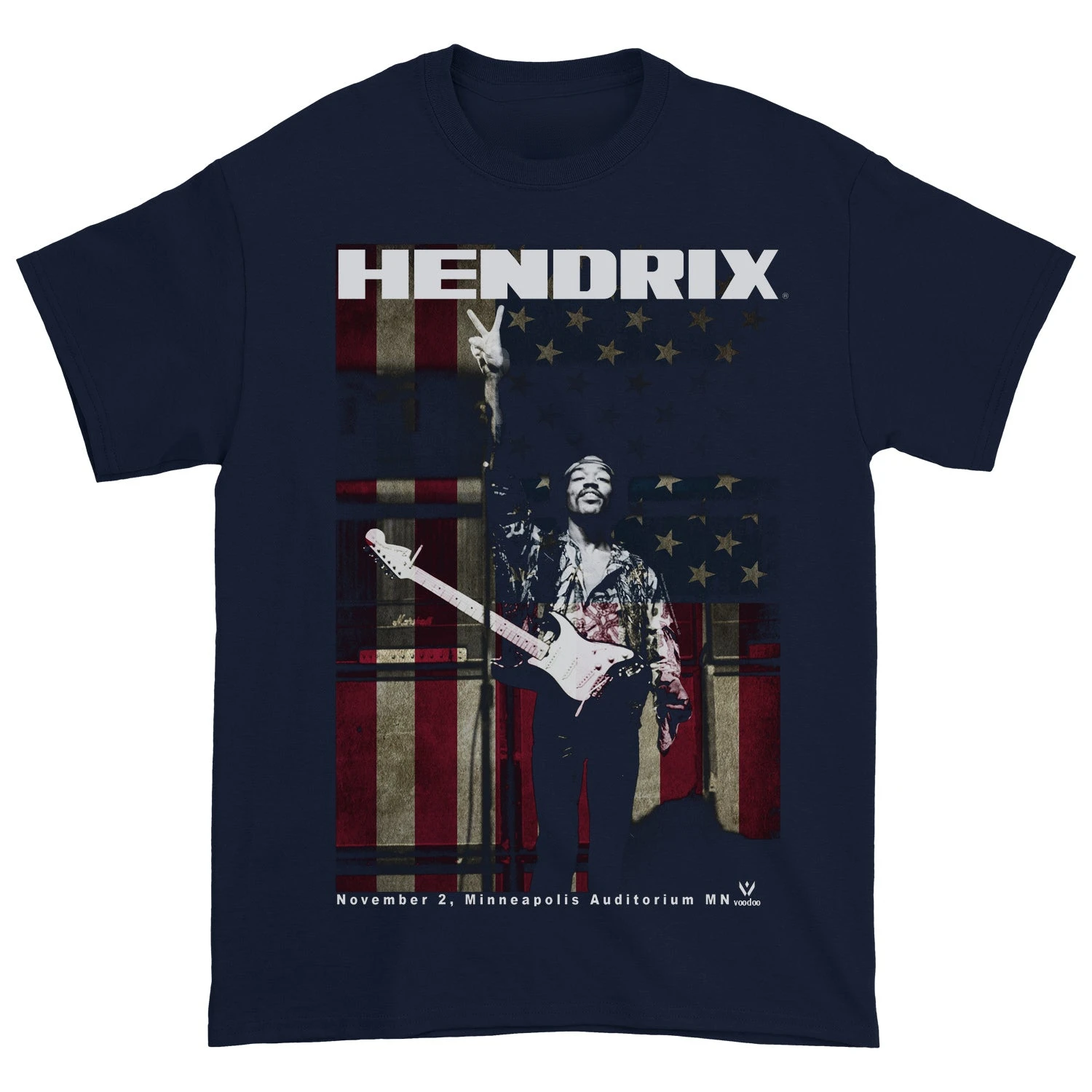 Camiseta de la banda Jimi Hendrix Minneapolis Auditorium, camiseta gráfica de algodón para hombres y mujeres, ropa de calle de verano