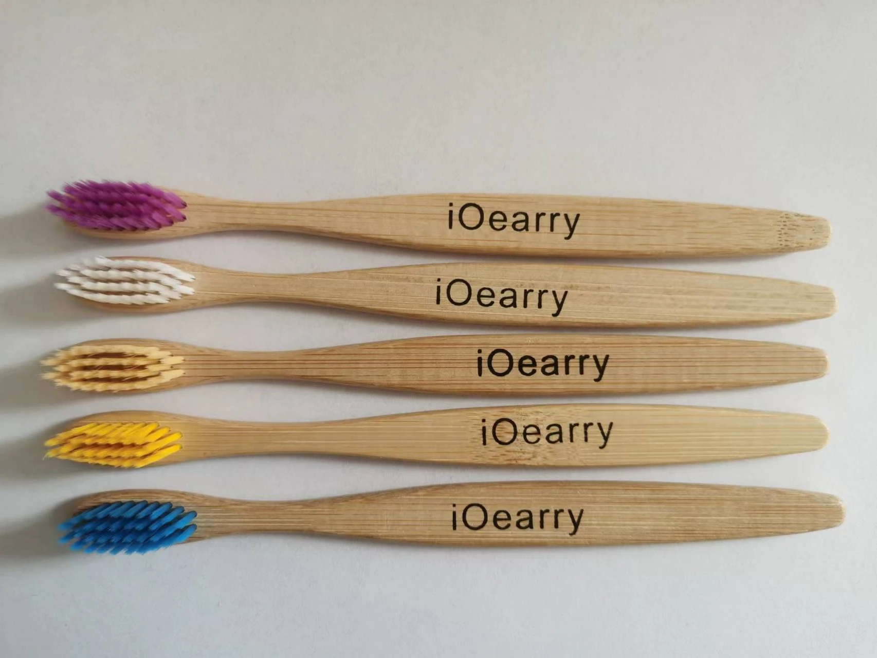 iOearry Bamboo Toothbrushes Multi-color Toothbrush Heads Soft bristle Natural Bamboo Handle Eco-friendly Kraft Packing