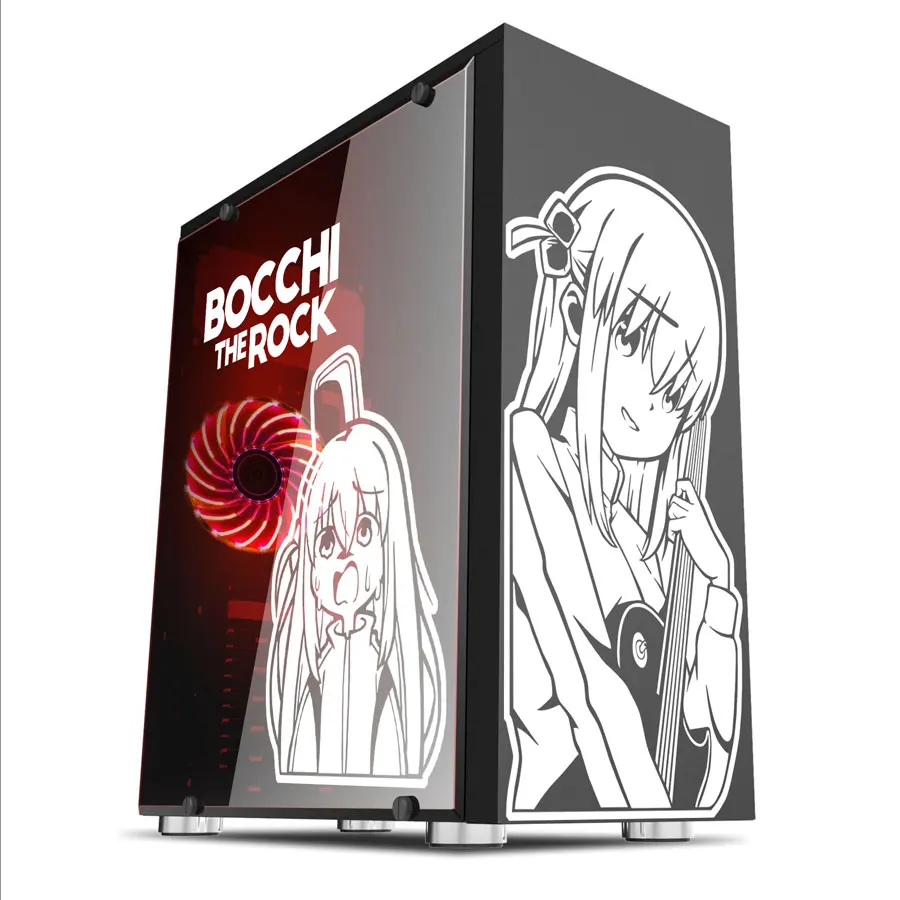 BOCCHI THE ROCK Anime Sticker for PC Case,Personality Cartoon Decor Decals for Atx Computer Chassis Skin,Waterproof