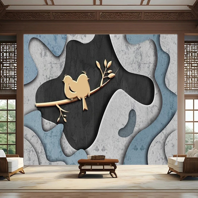 Modern Minimalist 3D Three-Dimensional Wave Line Stone Texture Geometric Irregularity Fashionable TV Bedroom Background Wall
