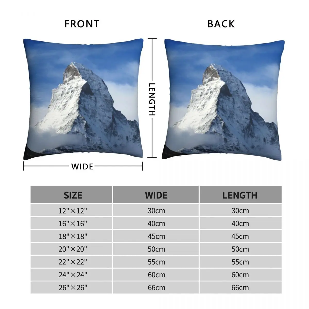 Matterhorn Pillowcase Polyester Linen Velvet Creative Zip Decor Throw Pillow Case Room Cushion Cover