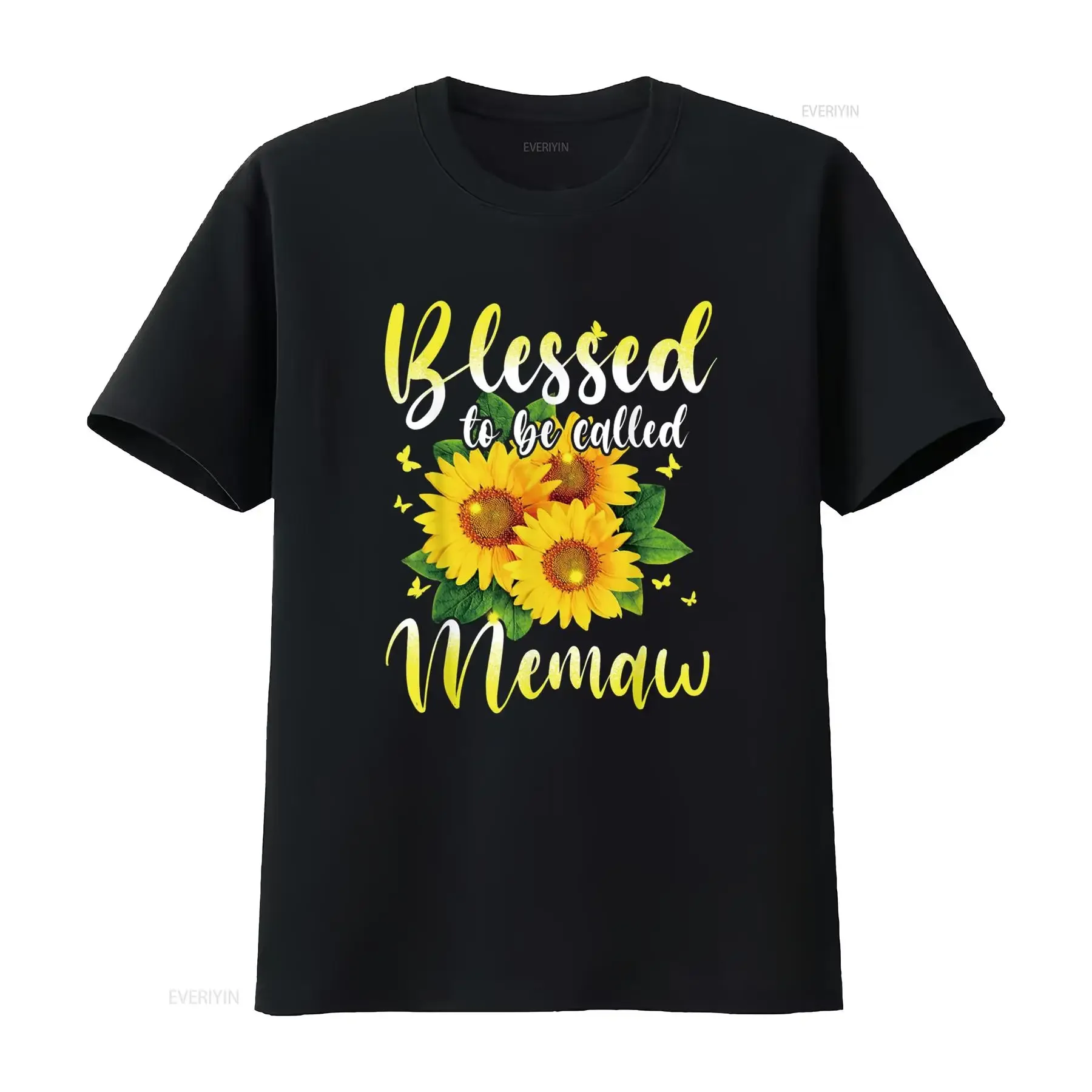 Blessed To Be Called Memaw Sunflower T Shirt vintage Washed fashion Soft graphic Top For Everyday Wear Unisex Comfortable