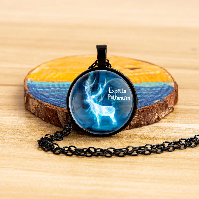 Europe and America Glass Covered Divine Deer Spirit Pendant Necklace UNISEX Punk Hip Hop Party Jewelry Pendant Necklace