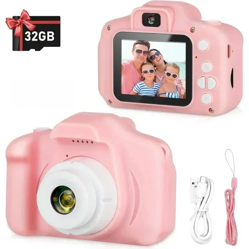 Câmera infantil esportiva de alta definição para tirar fotos e vídeos, câmera infantil polaroid presente brinquedo de desenho animado