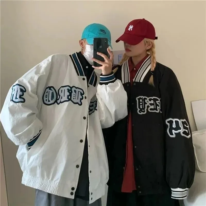 

Весенне-осенняя куртка в американском стиле, рабочая одежда, тонкий кардиган на молнии с вышивкой в стиле пилот и бейсбольным воротником, для уличной моды
