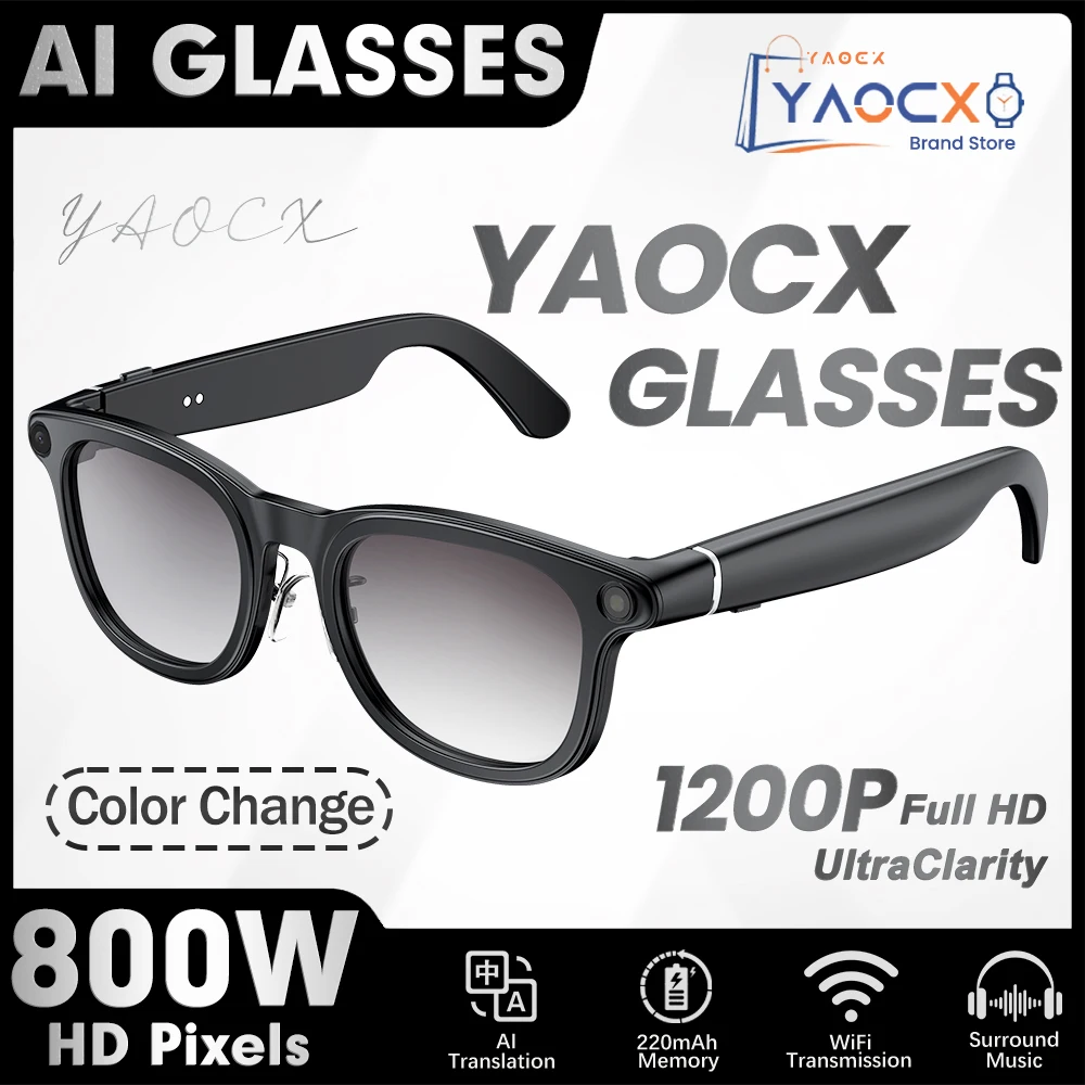 Nouvelles Lunettes Intelligentes IA 2026 avec Assistant Vocal IA, Reconnaissance d'Image IA, Caméra 