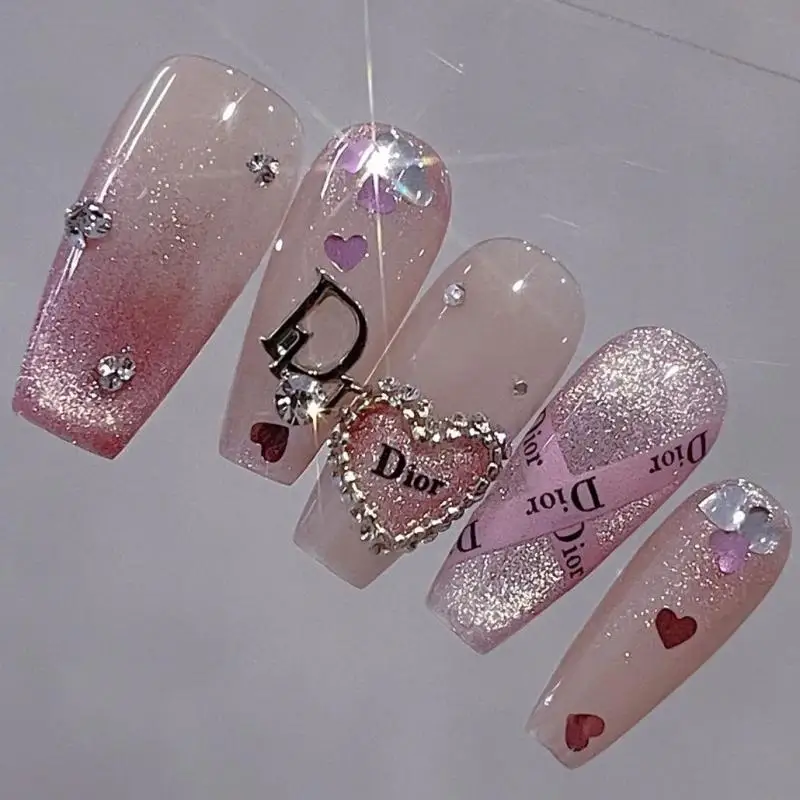 Rich Princess Style Love Cute Nail patch The DIY Nail Enhancement Handmade Nail Patch Reusable Nail Patches