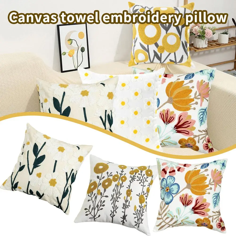 Canvas Pillowcase Pastoral Style Not Easy To Deform To Home Living Cushion Sofa Replace Easy Room Bedside Pillow Z5F3