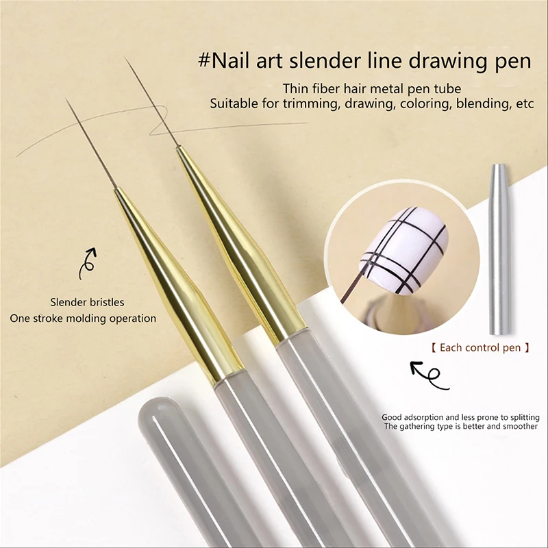 Nail Art Liner Brushes Gel Nail Brush Extremely Fine Nail Polish Painting Brush Drawing Nail Art Design