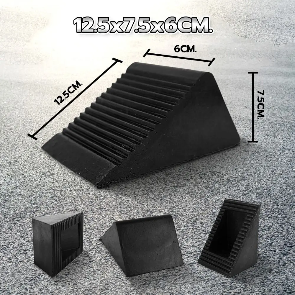 

Black Wheel Chocks Durable Rubber Heavy Duty Tire Slips Stopper Secure Positioning Parking Aid Parking Space Stopper