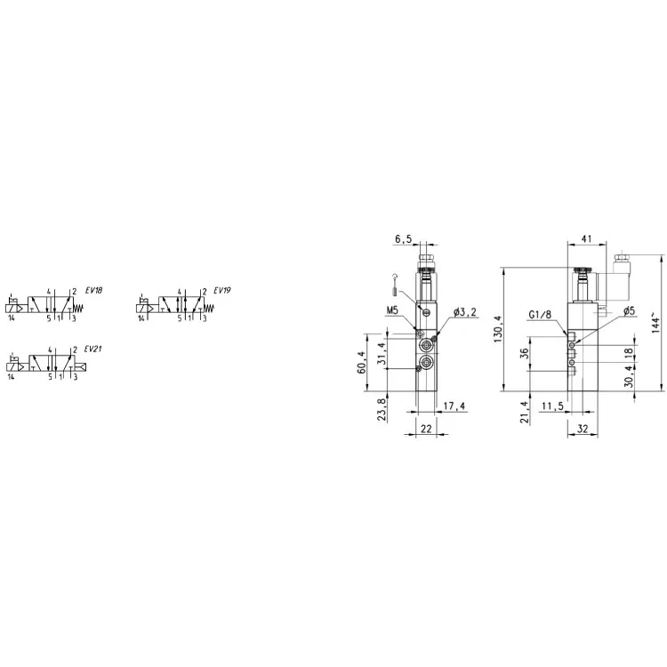 CAMOZZI Kangmaosheng Solenoid Valve 354-015-02 Two Position Five Way G1/4 Single Stable Type