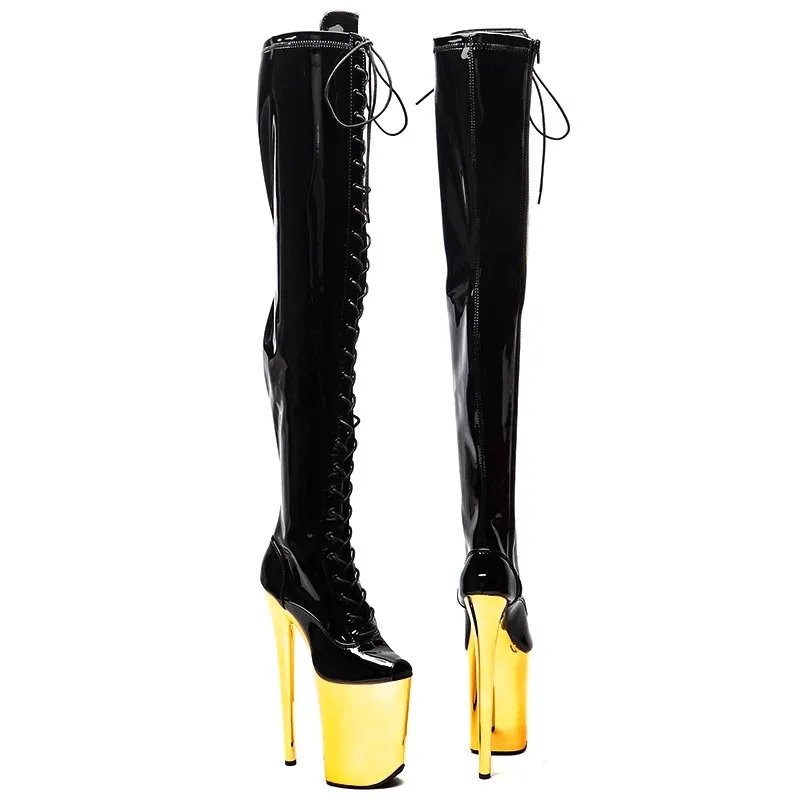 New 23CM/9inches PU Upper Modern Sexy Nightclub Pole Dance Shoes High Heel Platform Women's Over-the-Knee Boots 142